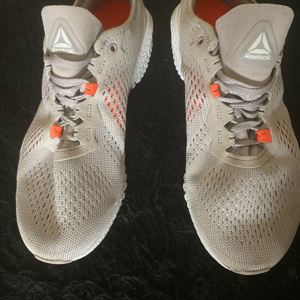 Reebok Silver Athletic Shoes with Breathable Mesh and Padded Comfort